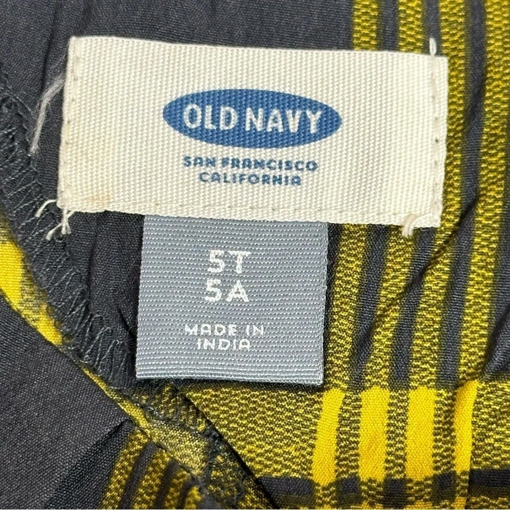 OLD NAVY Black Yellow Size 5T Sleeveless Plaid Toddler Kids Top